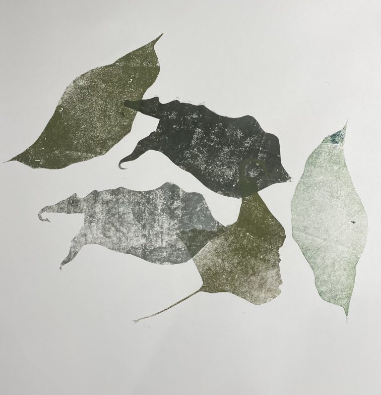 Leaf Shapes Monoprint